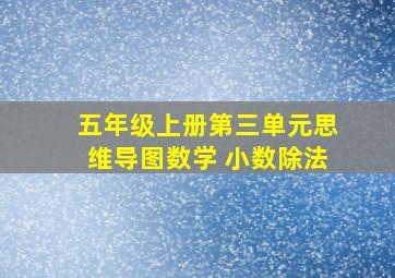 五年级上册第三单元思维导图数学 小数除法